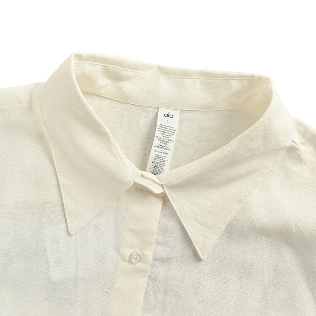 ALO Yoga Linen Shirt 025 - Cream - view 5