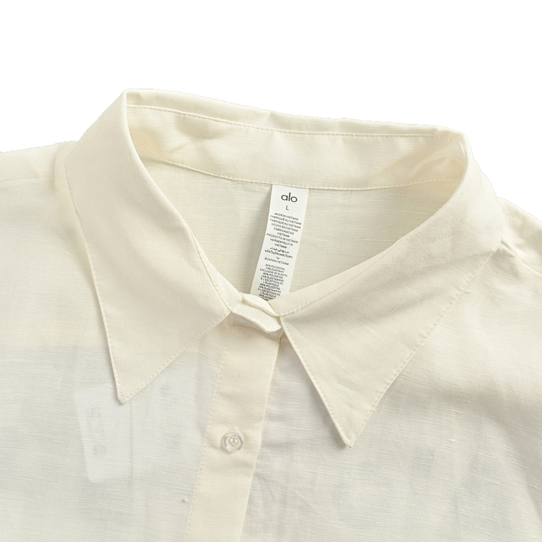 ALO Yoga Linen Shirt 025 - Cream - view 5