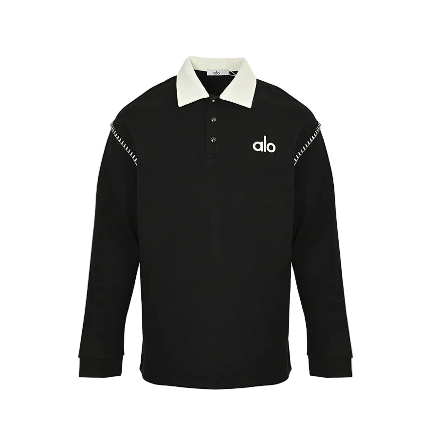 ALO Yoga Long-Sleeve Polo 018 - Black - view 17