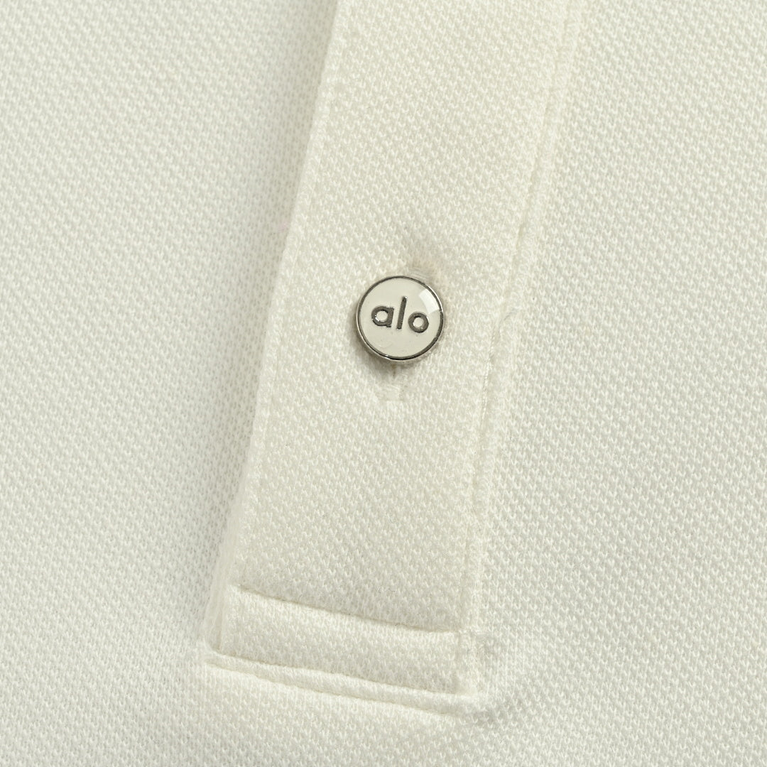ALO Yoga Long-Sleeve Polo 018 - Cream - view 4