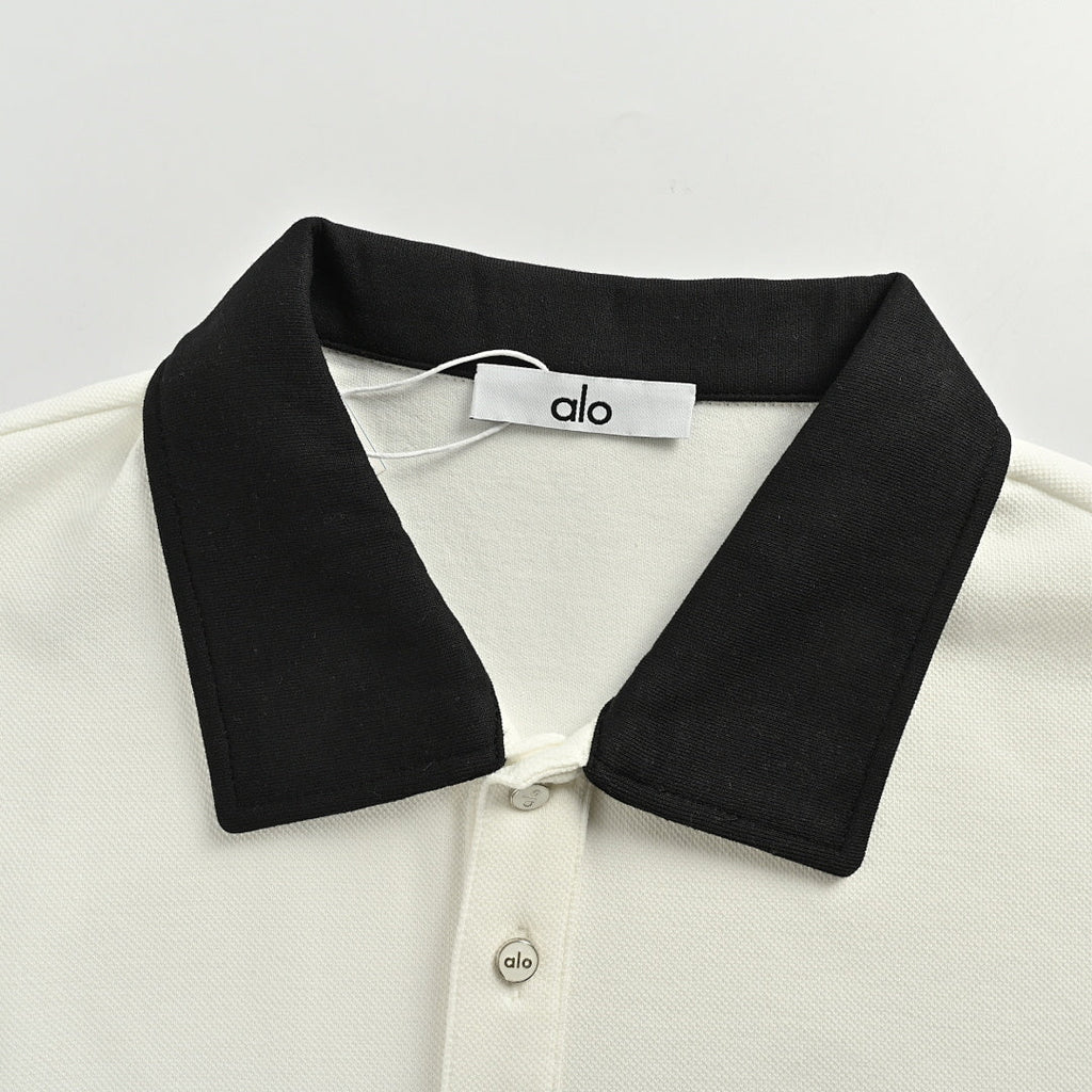 ALO Yoga Long-Sleeve Polo 018 - Cream - view 6