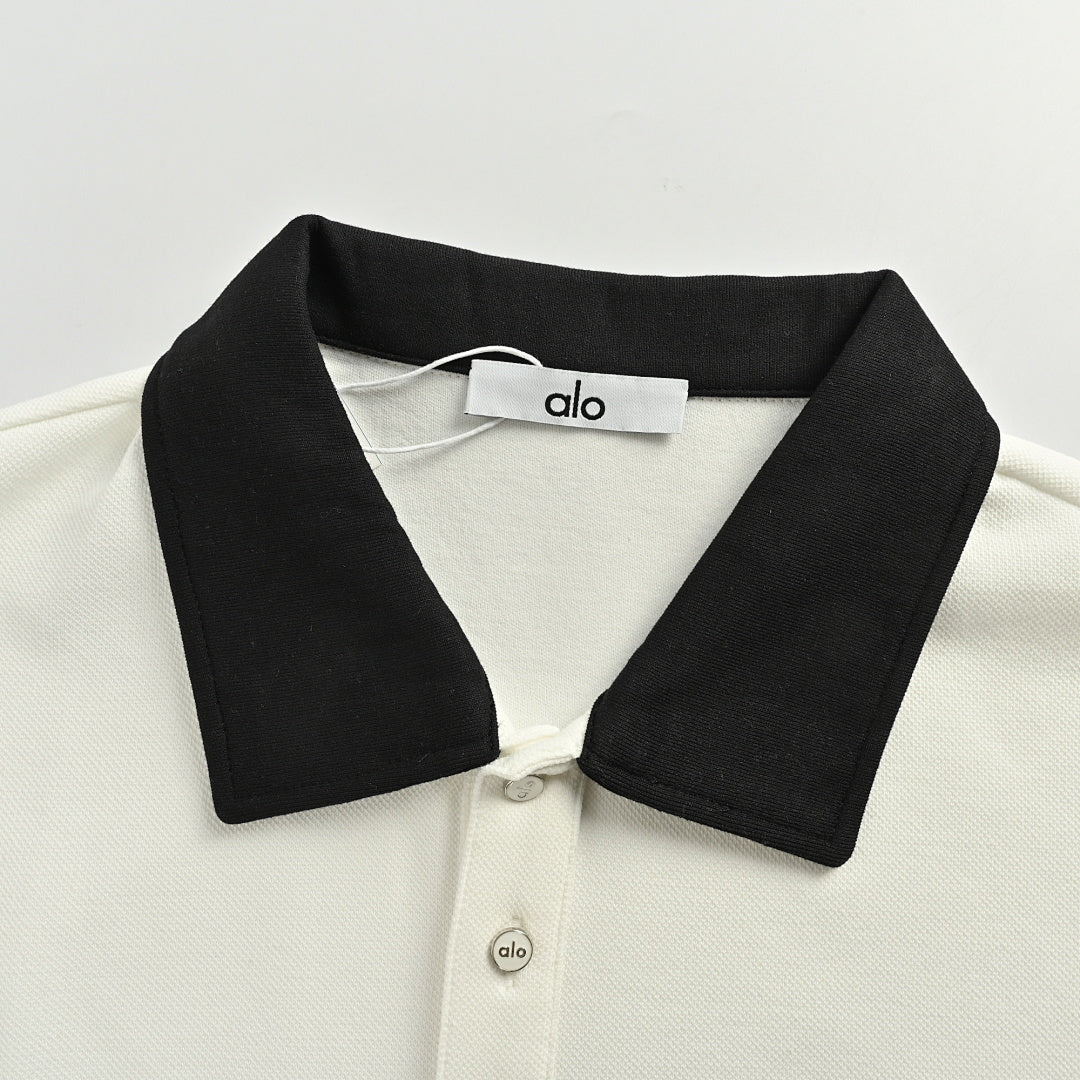 ALO Yoga Long-Sleeve Polo 018 - Cream - view 6