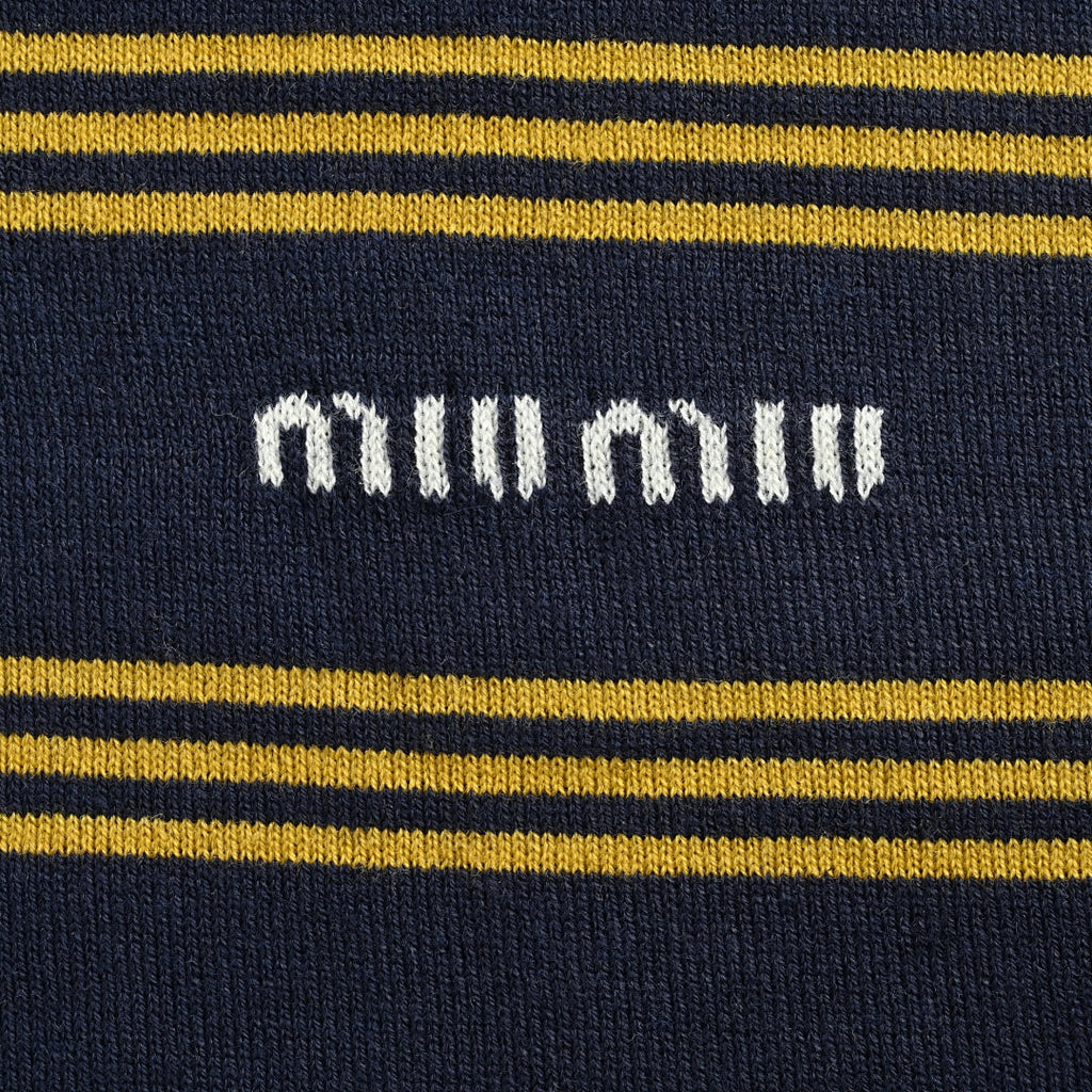 Miu Miu Polo Shirt 205 - Navy / Tan - view 4