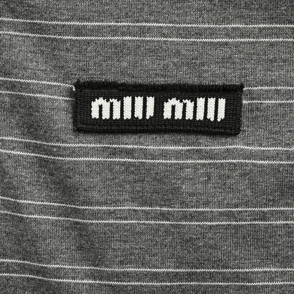 Miu Miu Long-Sleeve Polo 203 - Gray / Black - view 4