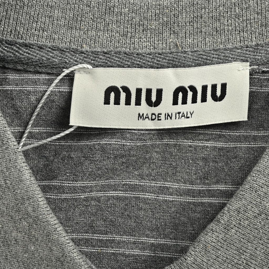 Miu Miu Long-Sleeve Polo 203 - Gray / Black - view 5