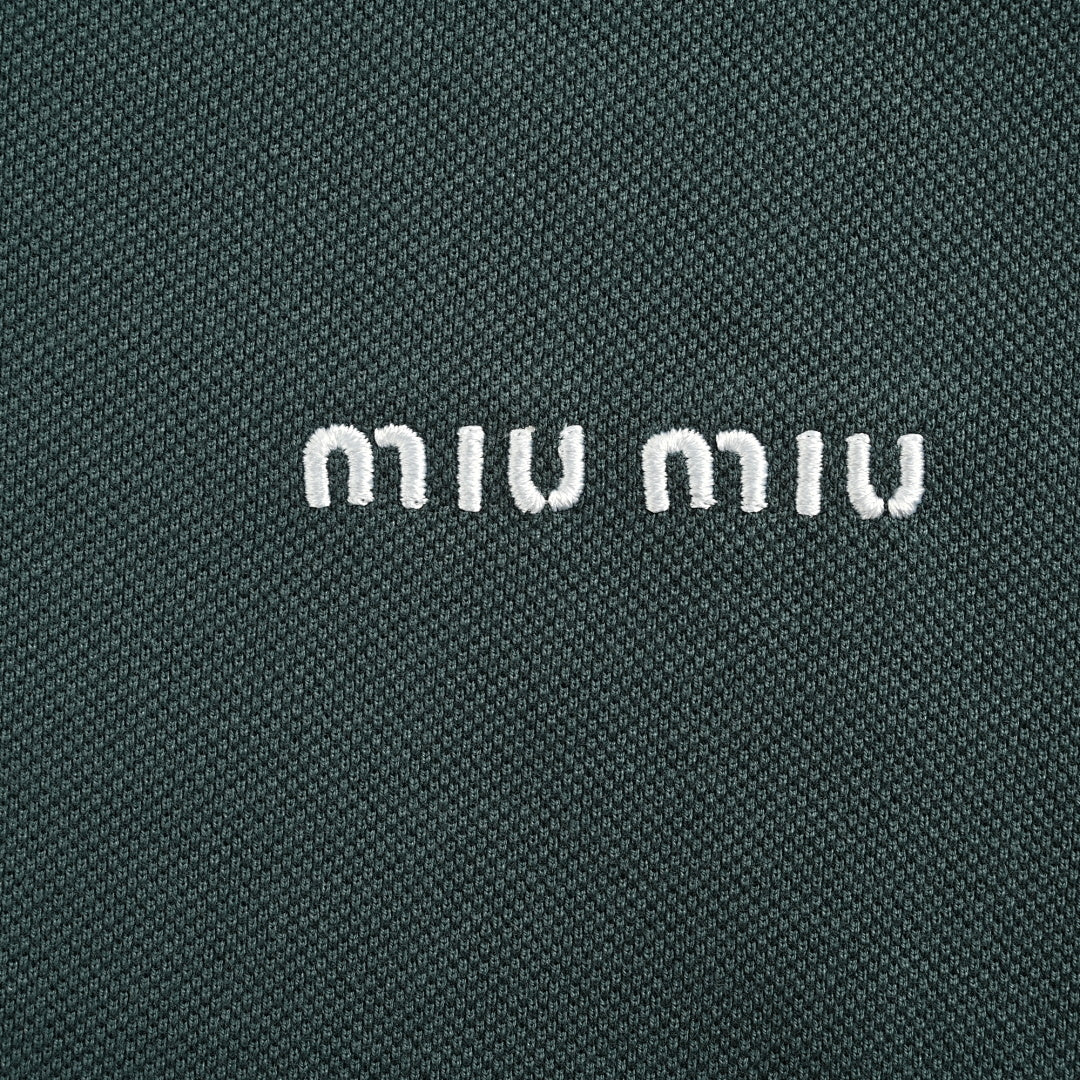Miu Miu Long-Sleeve Polo 176 - Dark Green - view 4