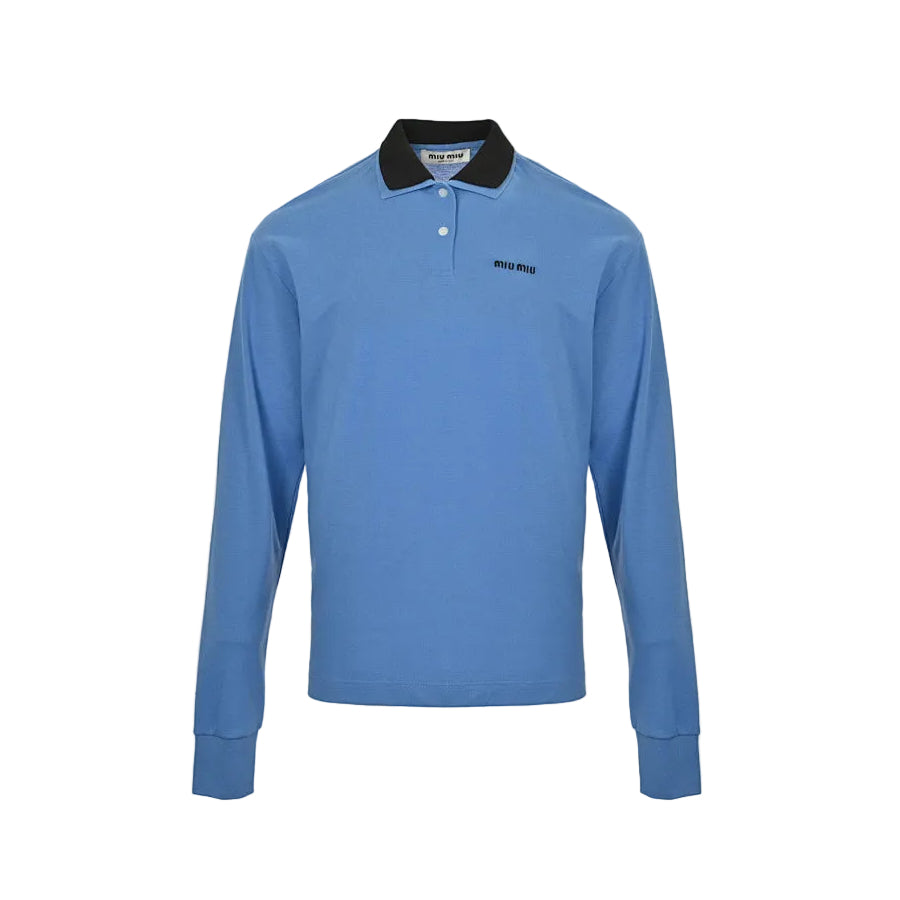 Miu Miu Long-Sleeve Polo 173 - Blue - view 2