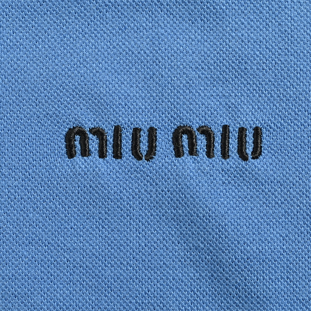 Miu Miu Long-Sleeve Polo 173 - Blue - view 4