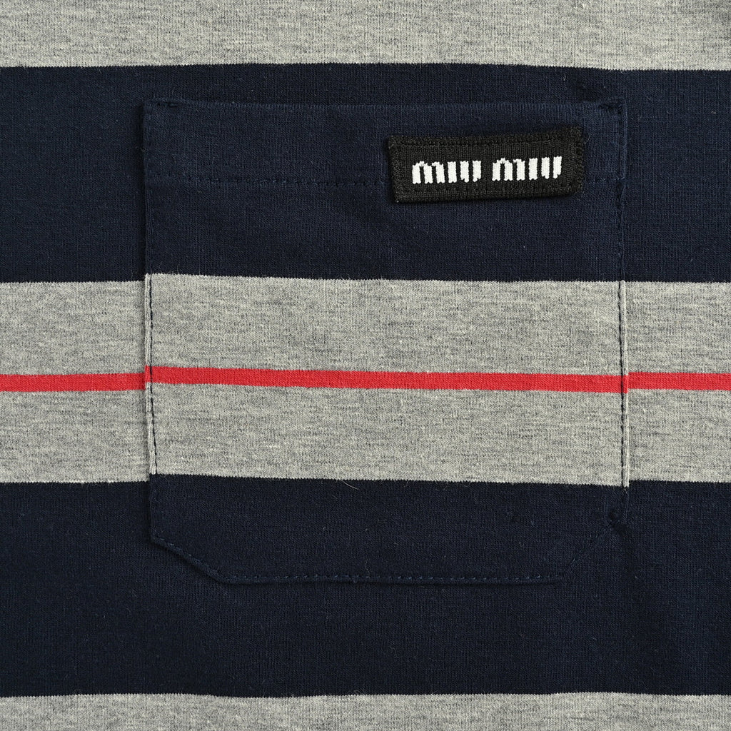 Miu Miu Long-Sleeve T-Shirt 168 - Navy / Pink - view 4