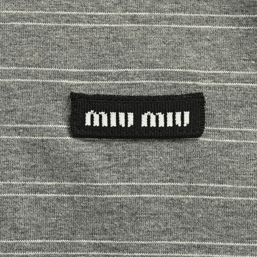 Miu Miu Long-Sleeve Polo 167 - Gray Stripe - view 4