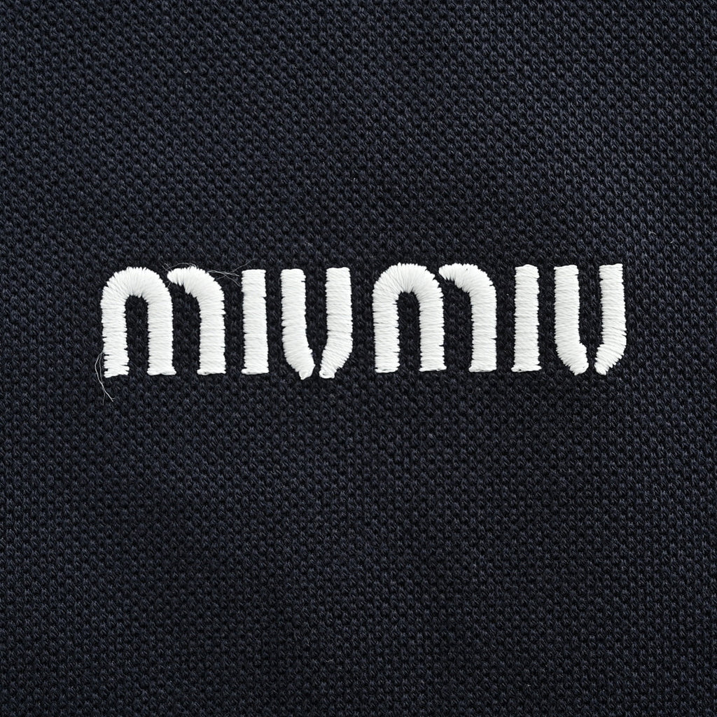 Miu Miu Long-Sleeve Polo 163 - Navy - view 4