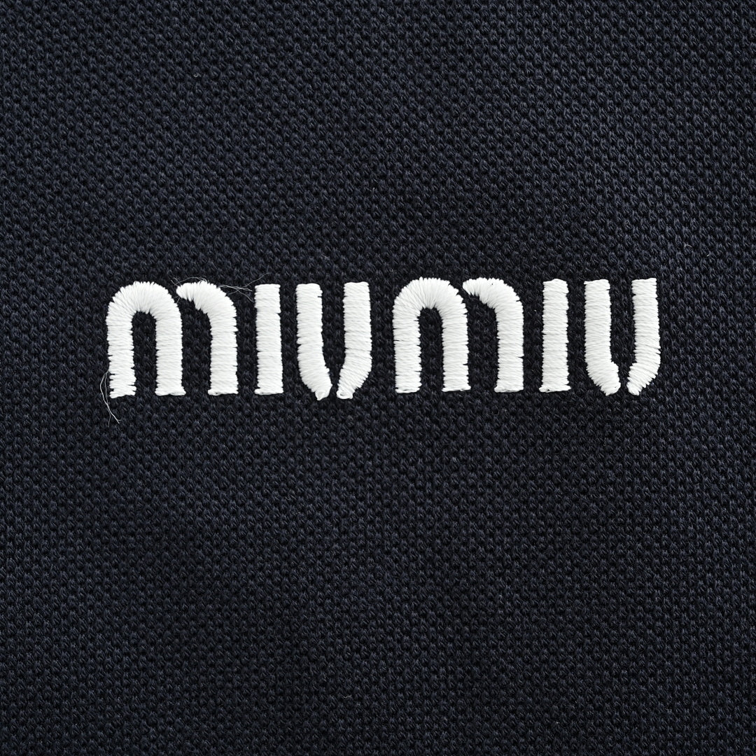 Miu Miu Long-Sleeve Polo 163 - Navy - view 4