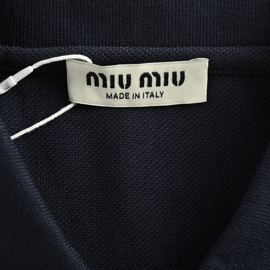 Miu Miu Long-Sleeve Polo 163 - Navy - view 5
