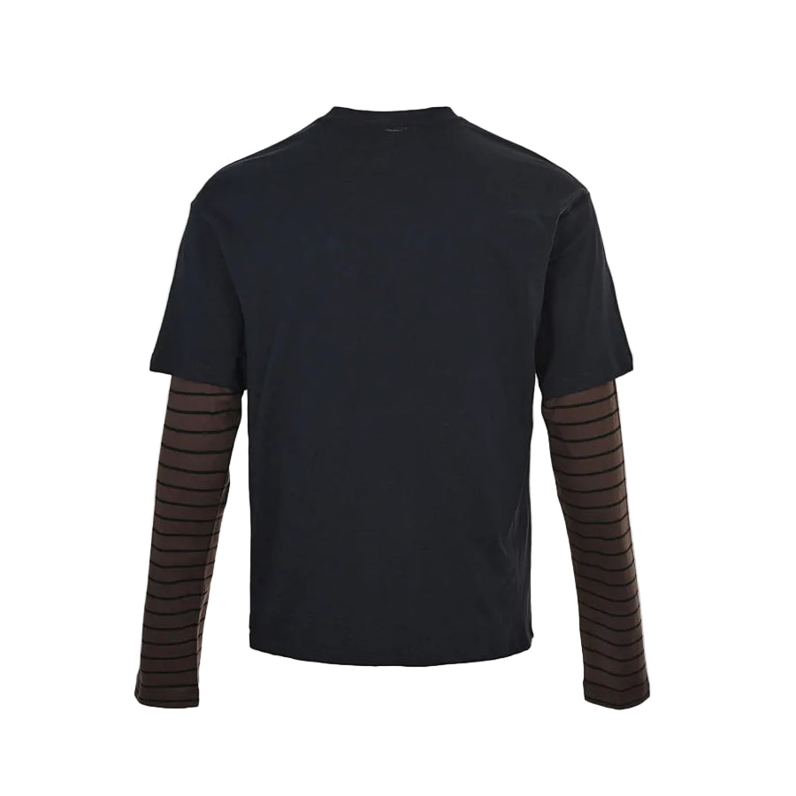 Miu Miu Long-Sleeve T-Shirt 155 - Navy / Brown - view 6