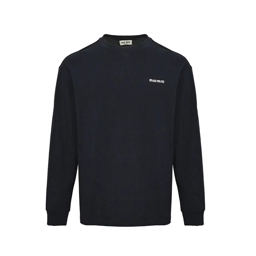 Miu Miu Long-Sleeve T-Shirt 154 - Navy - view 2