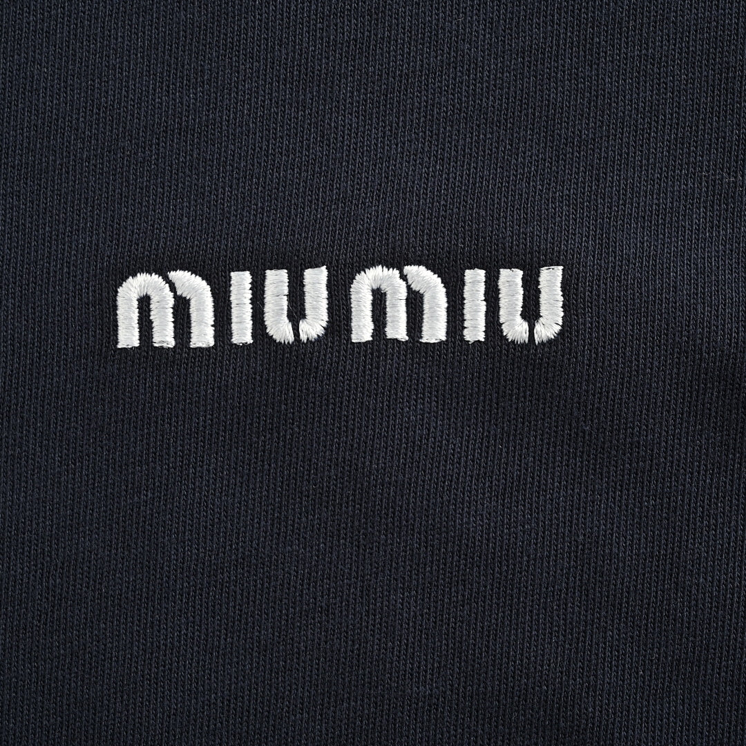 Miu Miu Long-Sleeve T-Shirt 154 - Navy - view 4