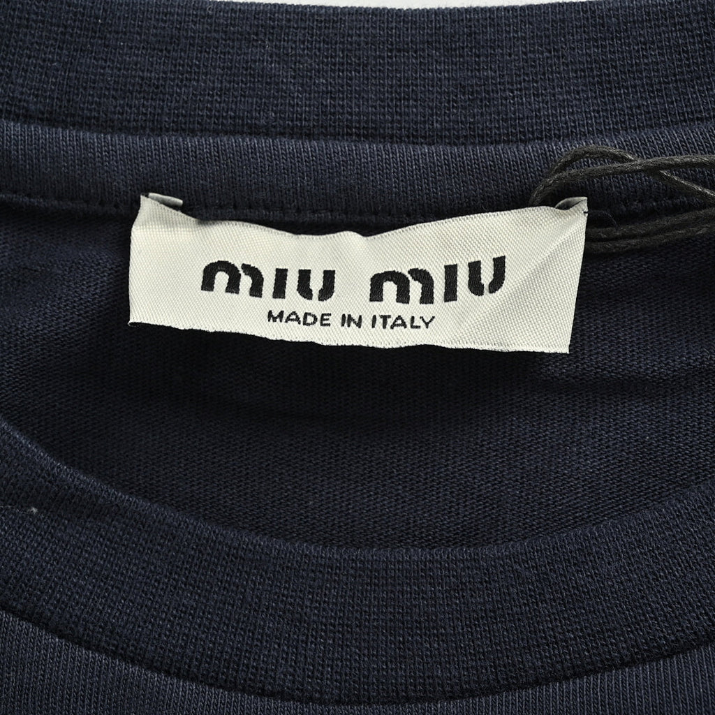 Miu Miu Long-Sleeve T-Shirt 154 - Navy - view 5