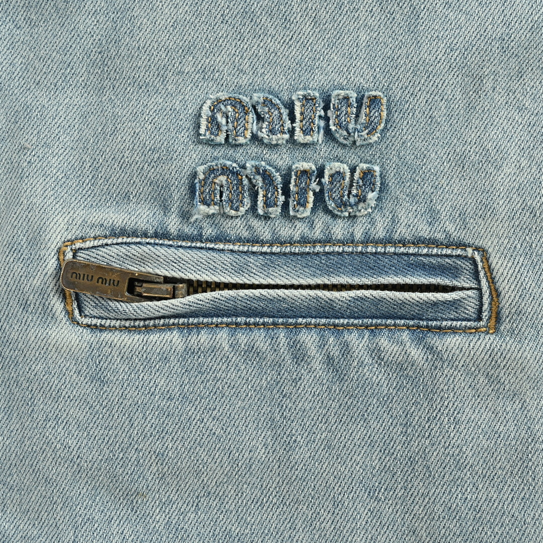 Miu Miu T-Shirt 147 - Light Blue Denim - view 4