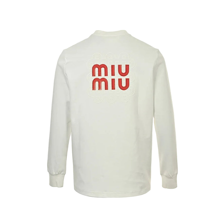 Miu Miu Long-Sleeve T-Shirt 119 - White / Red - view 16