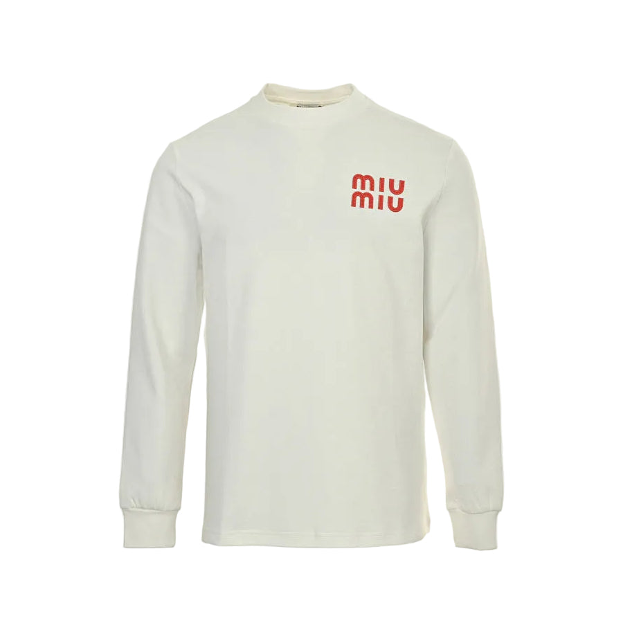 Miu Miu Long-Sleeve T-Shirt 119 - White / Red - view 17
