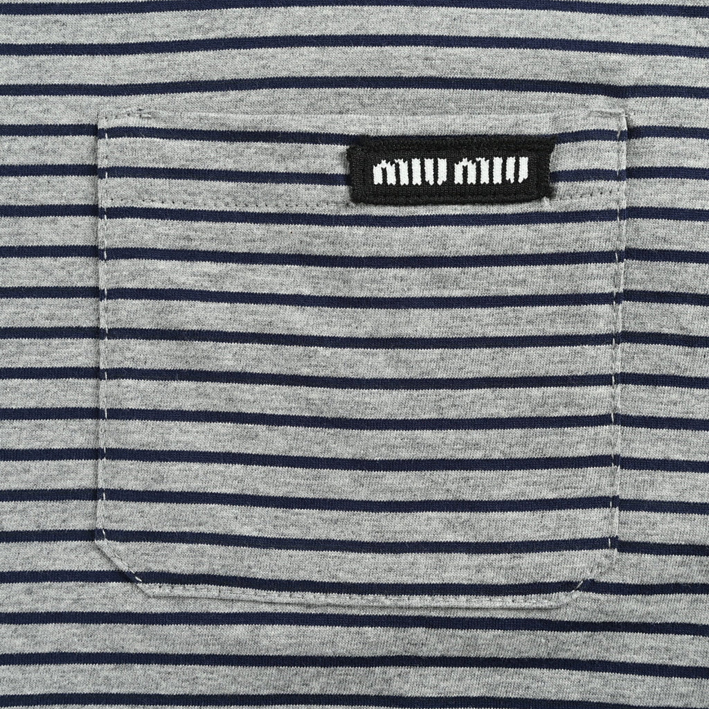 Miu Miu Long-Sleeve T-Shirt 106 - Gray / White - view 4