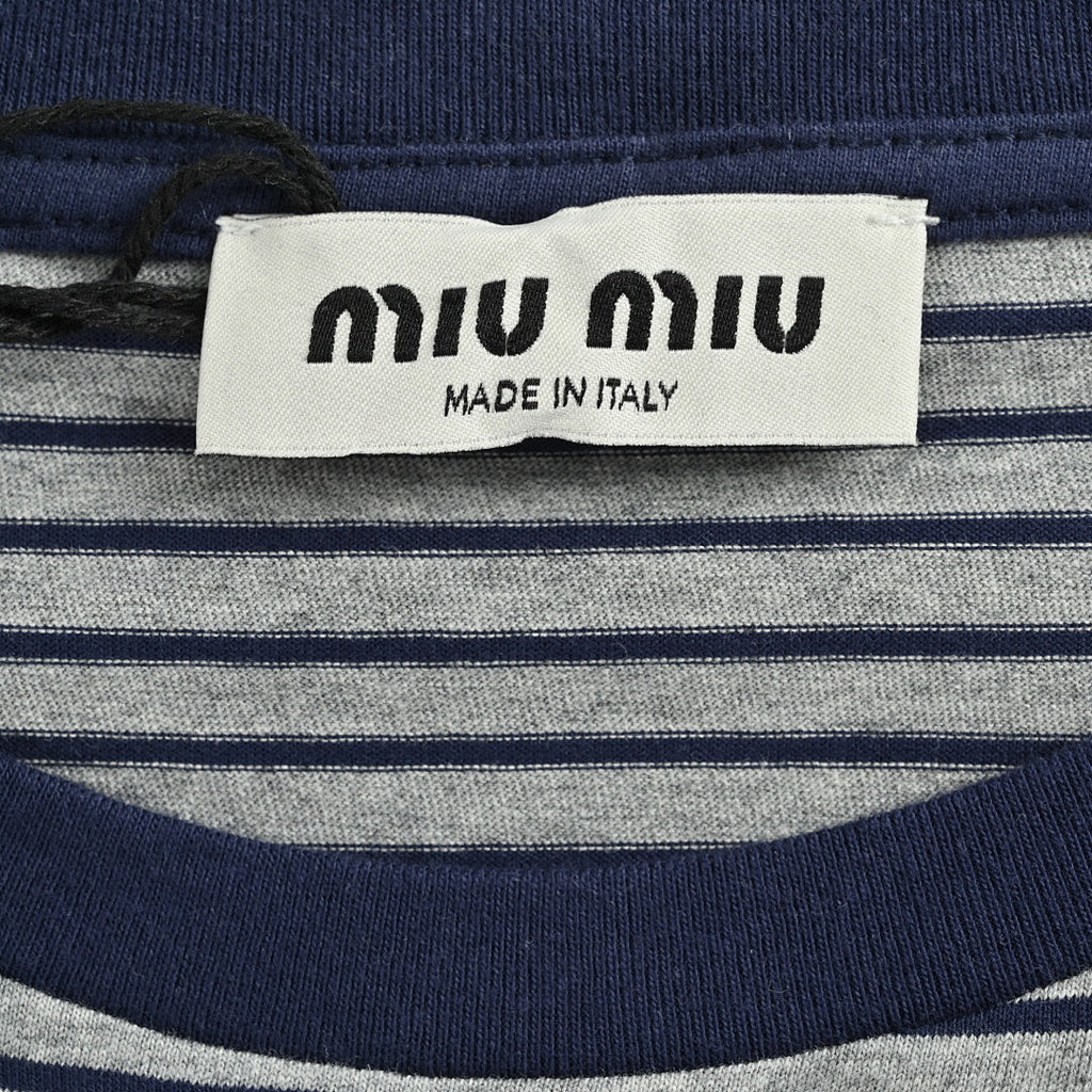 Miu Miu Long-Sleeve T-Shirt 106 - Gray / White - view 5