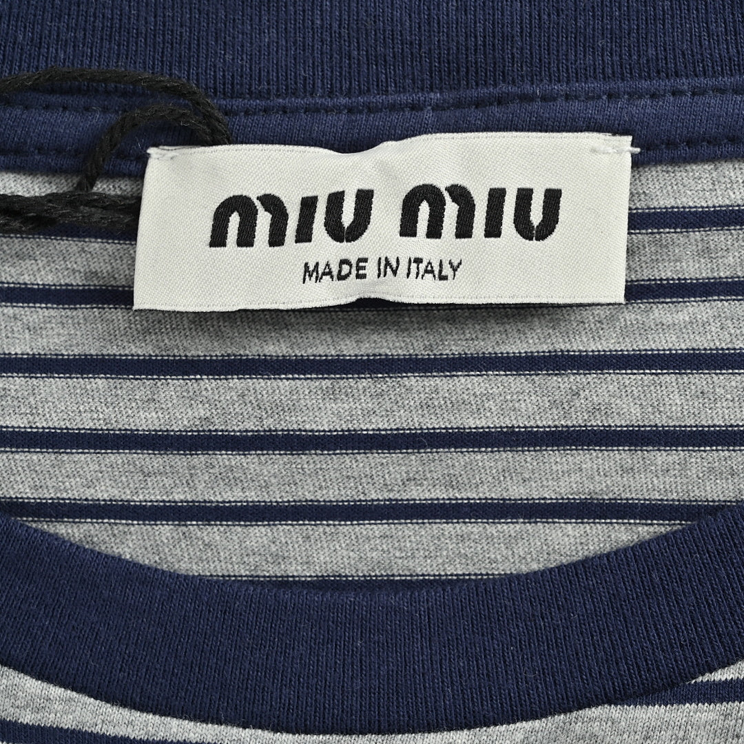 Miu Miu Long-Sleeve T-Shirt 106 - Gray / White - view 5