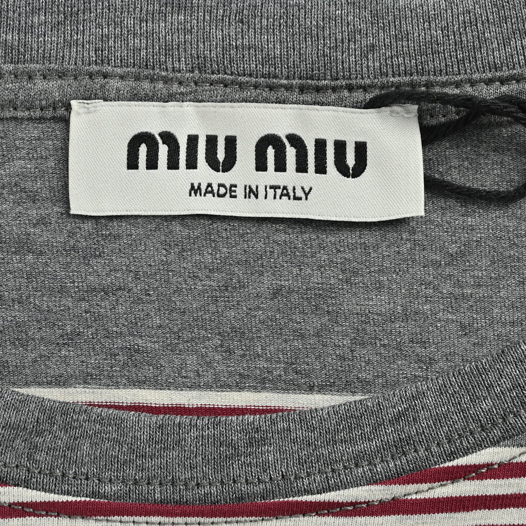 Miu Miu Long-Sleeve T-Shirt 074 - Gray / Pink - view 5