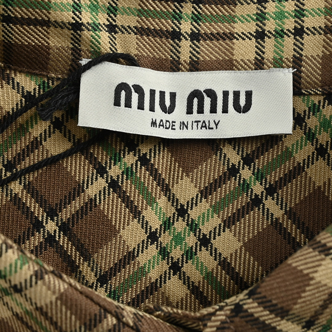 Miu Miu Shirt 059 - Brown Plaid - view 5