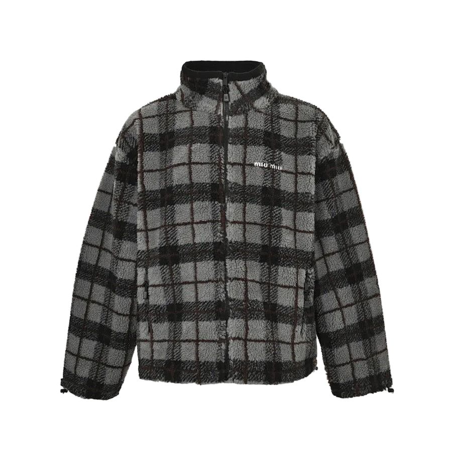 Miu Miu Jacket 058 - Gray Plaid - view 2
