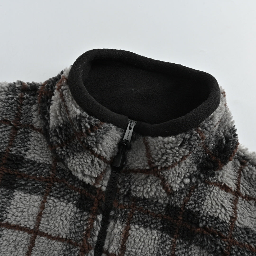 Miu Miu Jacket 058 - Gray Plaid - view 6