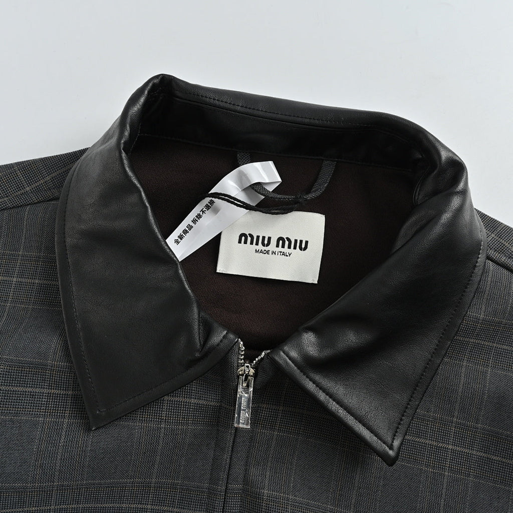 Miu Miu Jacket 051 - Charcoal Plaid - view 6