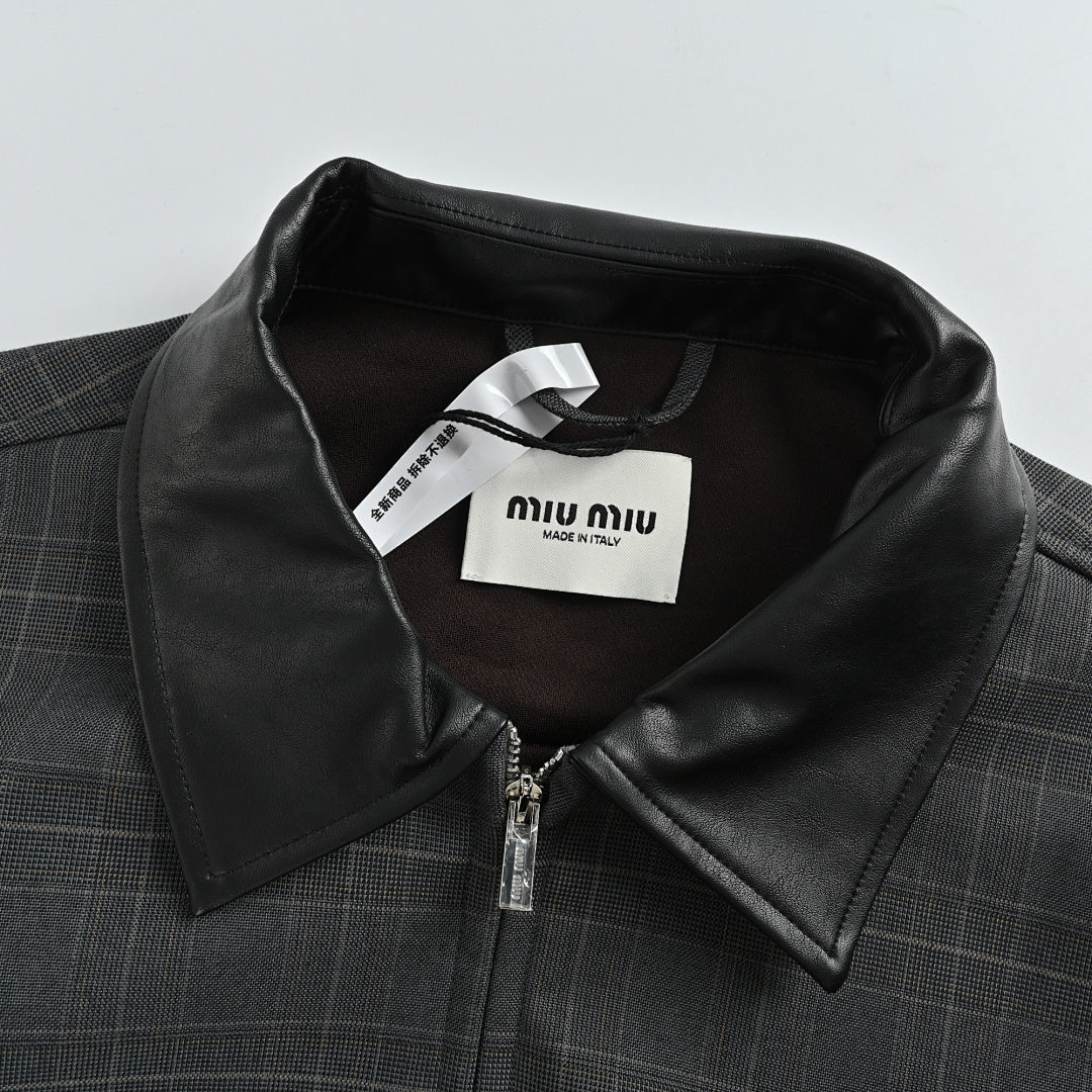 Miu Miu Jacket 051 - Charcoal Plaid - view 6