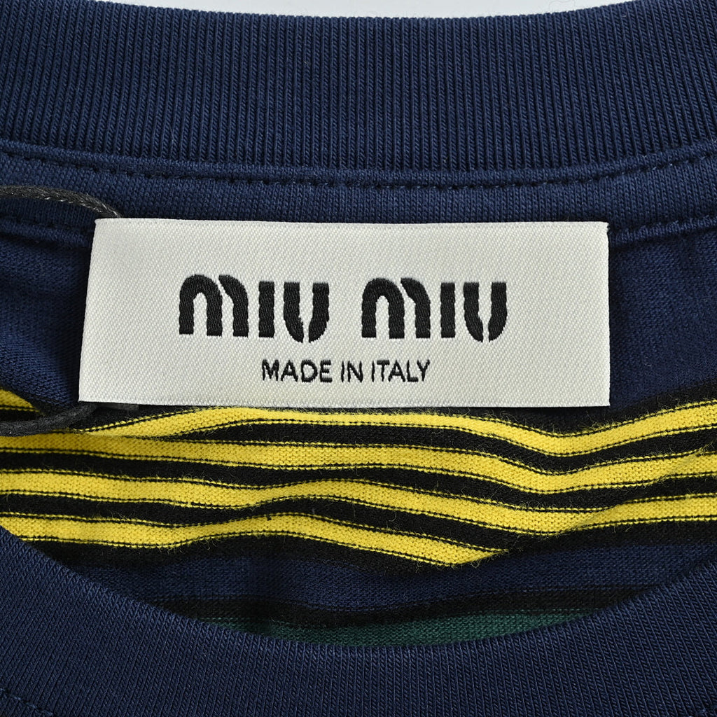 Miu Miu T-Shirt 049 - Navy / Green - view 5