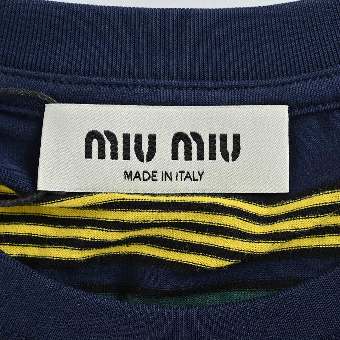 Miu Miu T-Shirt 049 - Navy / Green - view 5