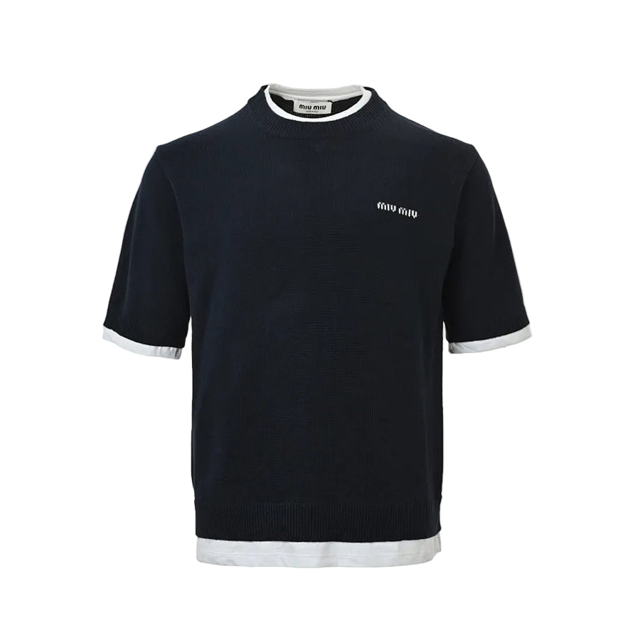 Miu Miu Sweater 040 - Navy / White - view 2