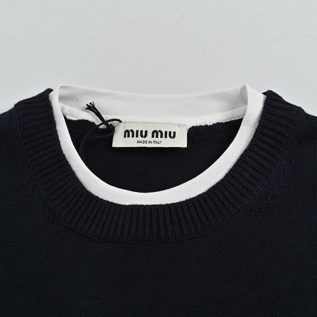 Miu Miu Sweater 040 - Navy / White - view 6