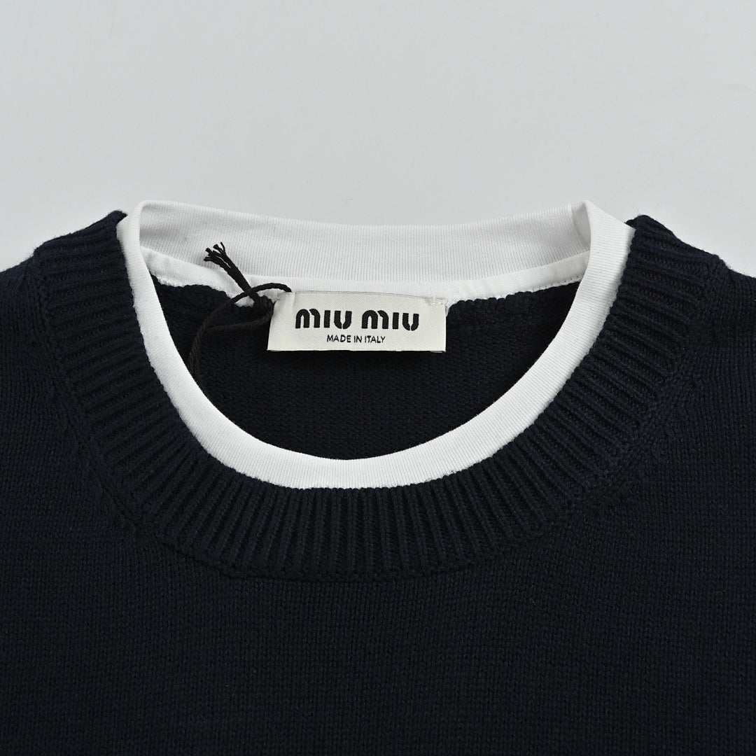 Miu Miu Sweater 040 - Navy / White - view 6