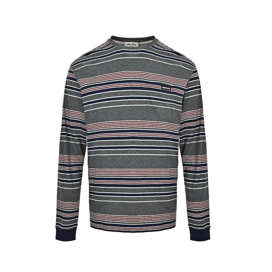 Miu Miu Long-Sleeve T-Shirt 038 - Multi Stripe - view 2