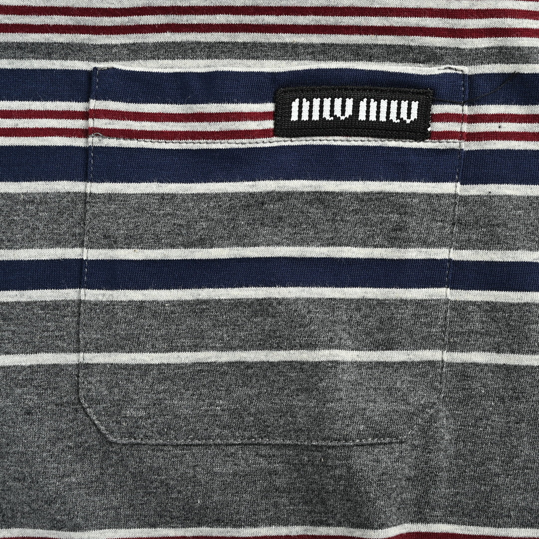 Miu Miu Long-Sleeve T-Shirt 038 - Multi Stripe - view 4