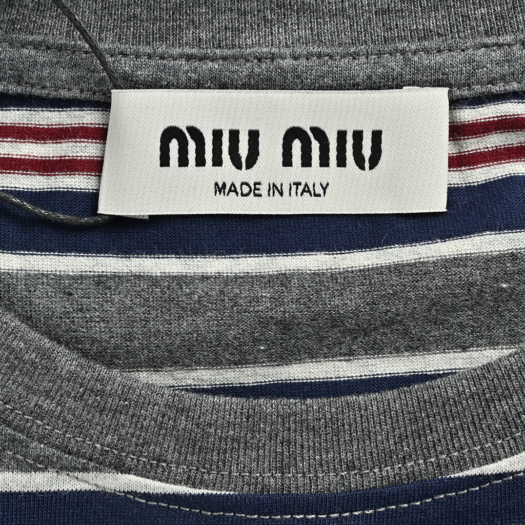 Miu Miu Long-Sleeve T-Shirt 038 - Multi Stripe - view 5