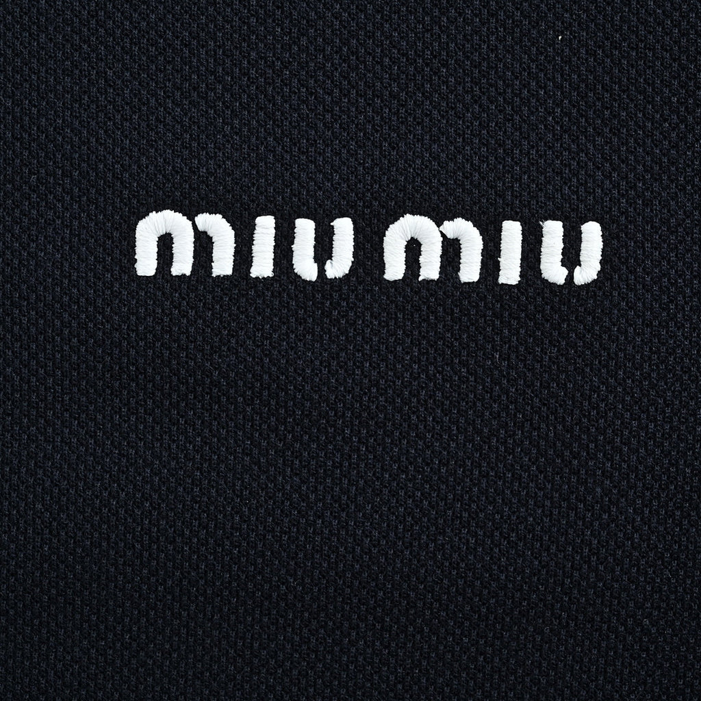 Miu Miu Long-Sleeve Polo 036 - Navy - view 4