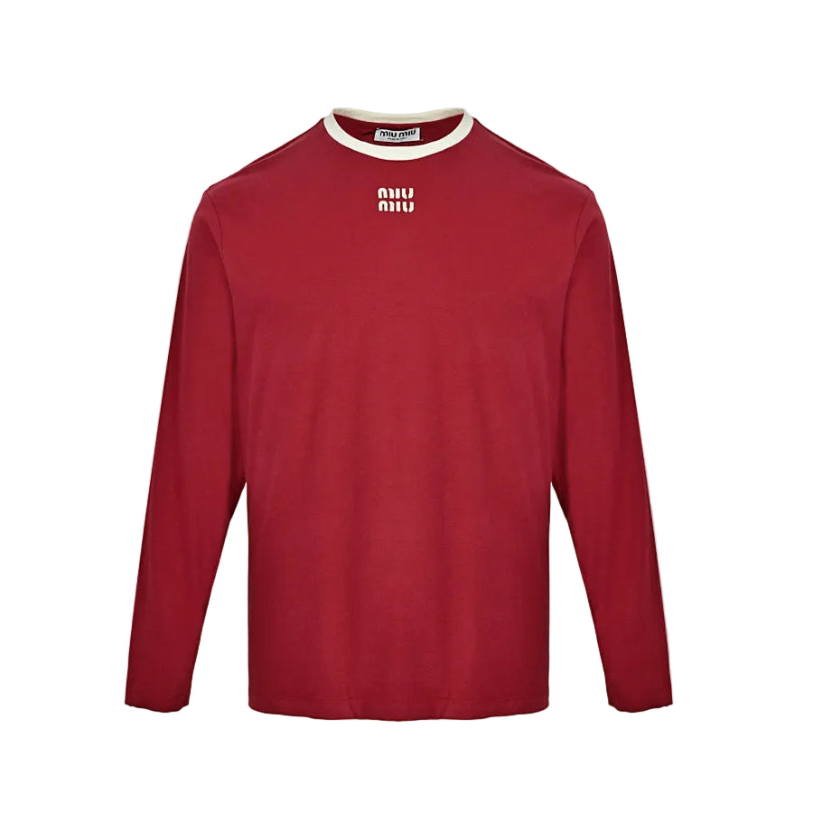 Miu Miu Long-Sleeve T-Shirt 031 - Red - view 32