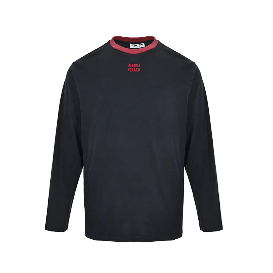 Miu Miu Long-Sleeve T-Shirt 031 - Navy - view 2