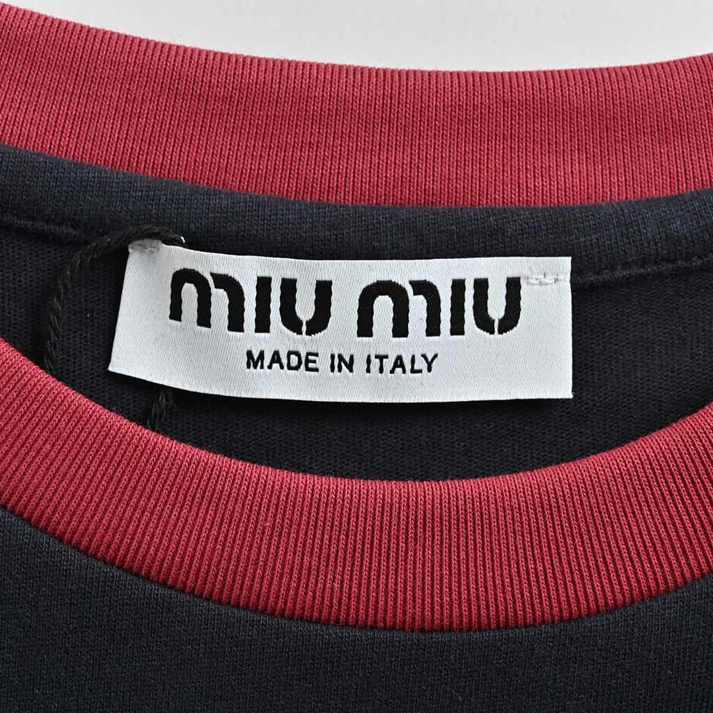Miu Miu Long-Sleeve T-Shirt 031 - Navy - view 5