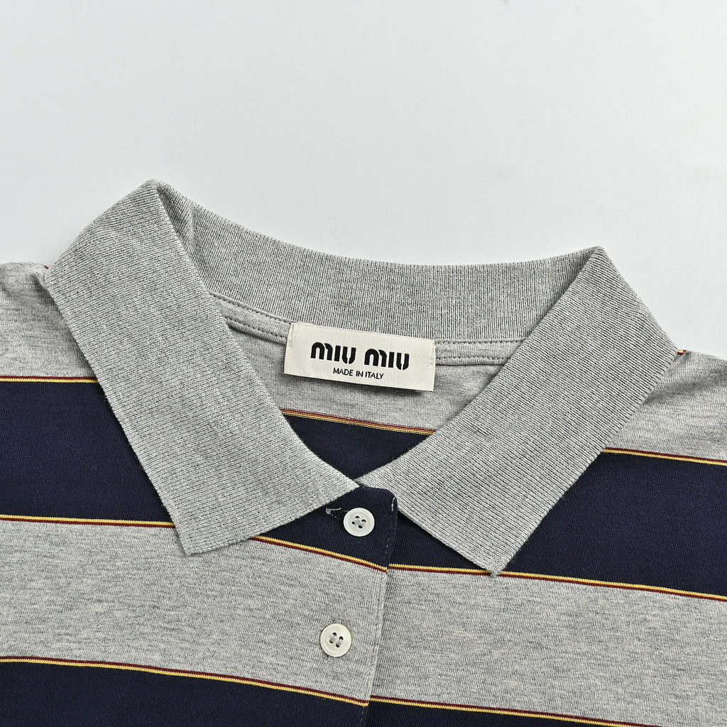 Miu Miu Polo Shirt 027 - Navy / White - view 6